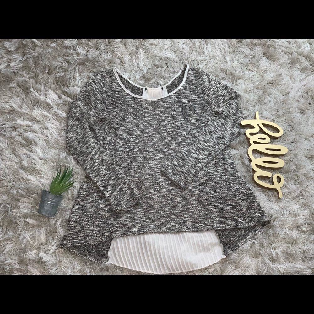High low long sleeve sweater
